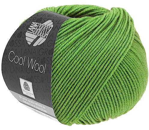LANA GROSSA Cool Wool Uni | Extrafeine Merinowolle waschmaschinenfest und filzfrei | Handstrickgarn aus 100% Schurwolle (Merino extrafein) | 50g Wolle zum Stricken & Häkeln | 160m Garn FB 2088