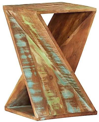 vidaXL Beistelltisch Hocker Nachttisch Wohnzimmertisch Telefonständer Sofatisch Kaffeetisch Telefontisch Teetisch 35x35x55 cm Altholz Massiv