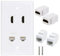 Halokny 2 x HDMI Keystone Jack + 2 x Cat6 RJ45 Ethernet Wall Plate, 4Port Outlet Face Plate, White