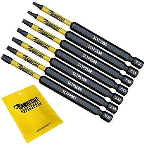7 x SabreCut SCRK89TXTP 89mm Torx Tamper Proof T10 T15 T20 T25 T27 T30 T40 Magnetic Security Impact Screwdriver Bits Set Torx Heavy Duty
