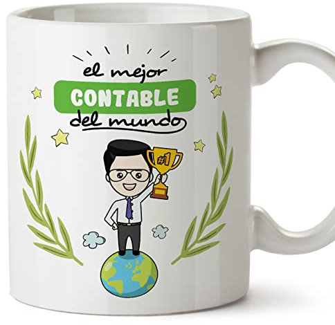 MUGFFINS Tazas para CONTABLE hombre - En Español - Mejor del mundo - 11 oz / 330 ml - Regalo original y divertido