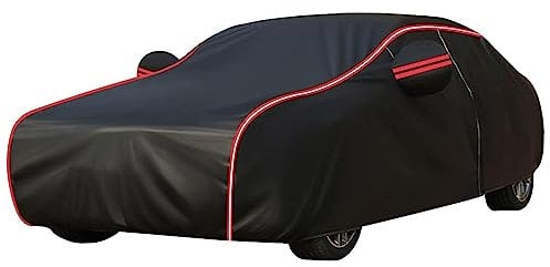 Autoabdeckung für Renault Captur 2013-2023, Auto Abdeckplane Vollgarage, Hagelschutz des Wetterfeste Autoabdeckung, langlebig Autoabdeckung Outdoor,Black Red