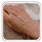 TseenYi Boho-Kristall-Sklavenring-Armband, Goldenes Strass-Finger-Armband, Vintage-Geschichtetes Fingerring, Hand-Handgelenk-Kette, Handstück-Schmuck für Frauen und Mädchen
