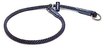Slip dog collar Training collar Choke collar Dominant dog collar 8mm Polypropylene rope with a snug adjustable stopper/limiter (Large, Black)