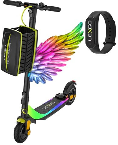 LEXGO L10 Monopattino Elettrico Adulto - Telaio in Acciaio con Indicatori di Direzione Integrati e Schermo Multifunzione - Antifurto NFC e Pneumatici da 8'' - Autonomia 20km e 25 km/h di Velocita