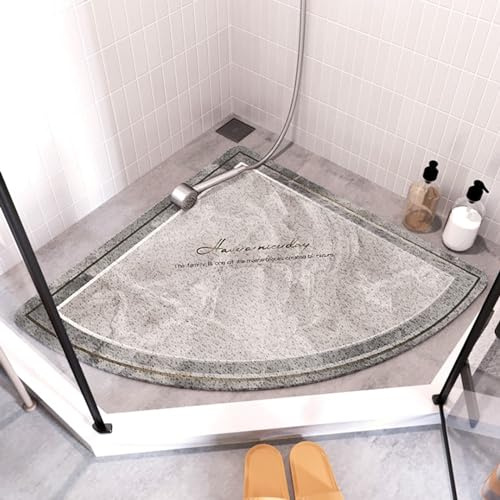 Wansiman Duschmatte rutschfest Halbrund,Luffa Massage Duschmatten Mit,Duschmatte Dreieckig,rutschfeste Luffa-Duschmatte,Schnell Trocknend Waschbar,rutschfest,Dreieck,FüR Badewanne Und Nassbereiche
