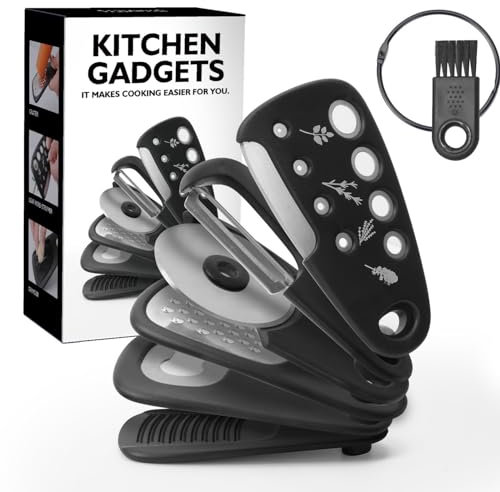 Camper Van Accessories,Camping Essentials,6 Pieces Space Saving Kitchen Accessories Vanilla Cutter,Bottle Opener,Cheese Grater,Pizza Cutter,Fruit/Vegetable Peeler, Garlic/Ginger Grinder