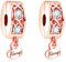 Rimgoris Argento 925 Charm per donna Bracciali Collana Rosa Glod cuore gemme clip Dangle Charm regalo 2 confezioni
