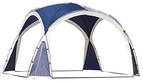 Outsunny Event Shelter 3,5 x 3,5m Pavillon mit Haken Tür Wasserabweisend Winterfest Gartenpavillon Partyzelt Sonnenschutz für Camping, Garten Festivals Blau