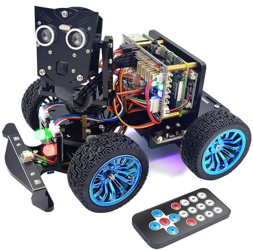 Adeept PiCar-B Mars Rover Smart Car Kit for Raspberry Pi 5/4B/3B/3B+, Obstacle Avoidance, Line Tracking, Light Tracing, Camera, Speech Recognition, Python, PDF Tutorials(Raspberry Pi NOT Included)