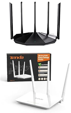 Bundle of Tenda RX2 Pro AX1500 Router Wi-Fi 6, Router Gigabit Dual Band 2.4GHz/5GHz, 4 Porte Gigabit + Tenda F3 N300 Router WiFi, Speed with 2.4GHz/300 Mbps, 3 LAN/WAN Porte, Antenne esterne 3 * 5dBi