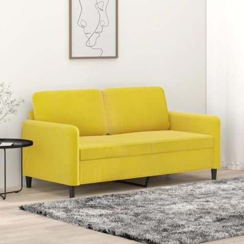qohoio 2-Sitzer-Sofa Couch 2 Sitzer Loveseat Sofas FüR Wohnzimmer Sofa Loveseats Gelb 140 cm Samt - 359448