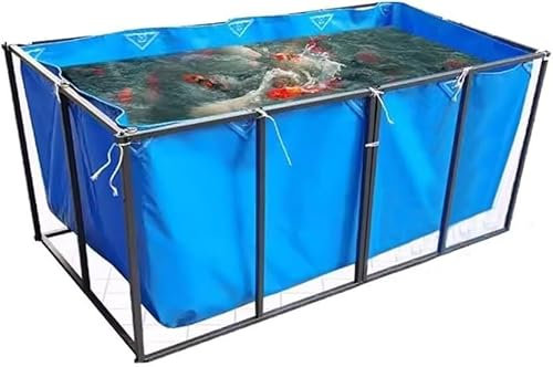 MaiBuL LNNW Tela Stagno per Pesci Laghetto for Pesci in Tela Pieghevole con Anello di trazione, Senza Telaio, cisterne in Tela, cisterne for Patio Piscina Fuori Terra(3x2x1m)