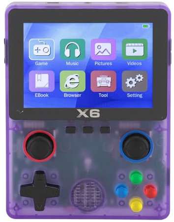 Console di Gioco Portatile retrò, Console per Videogiochi Portatile con Schermo IPS da 3,5 Pollici, Doppio Joystick 3D, Supporto 2 Giocatori, 11 Simulatori, Console di Gioco