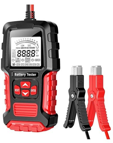 WESLNN 12V 24V Car Battery Tester LCD Battery Analyzer Test Tool Scanner Diagnostic Digital Analyzer Tester For Car Truck Motorcycle(Red)