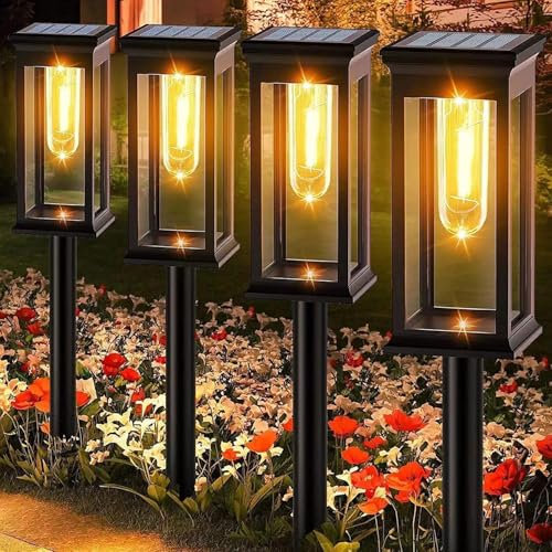 Solarlampen für Außen Garten, 8 Stück Solarleuchten für Außen, 800mAh Wasserdichte Solarleuchten für Außen, Auto Ein/Aus Solar für Den Garten Hof Rasen Gehweg Dekor