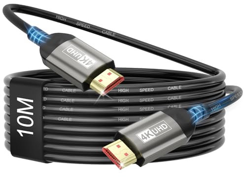 Nersligek 4K HDMI Kabel 10Meter, HDMI 2.0 Kabel mit ARC UHD HDR 3D High Speed 18Gbps Ethernet, HDMI Kabel für Soundbar Fernseher Blu-Ray Beamer Laptop TV PS4/PS5 Konsole PC Monitor
