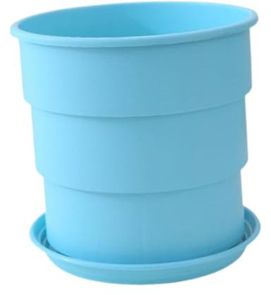 Fonowx Pentola di fiori per piante da esterno interno con foro di drenaggio minimalista per pothos, Blu