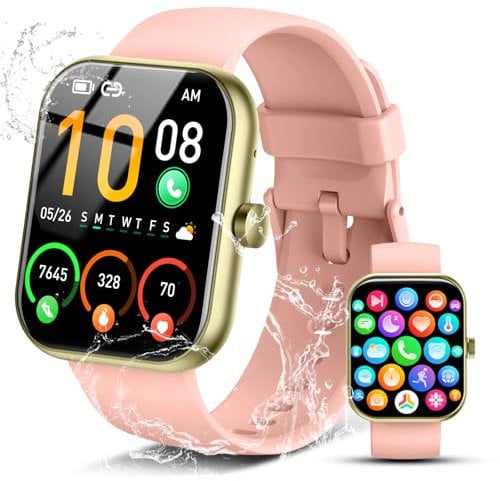 Montre Connectée Homme Femme avec Appels Bluetooth, 1.96 HD Smartwatch avec 110+ Modes Sportifs/Podometre/Sommeil/Cardiofrequencemetre, Etanche IP68, Bracelet Montre Intelligente pour Android iOS