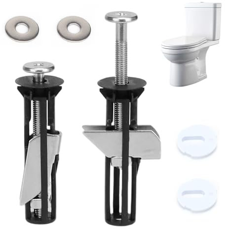 GOZINA Toilet Seat Fittings, Universal Heavy Duty Toilet Seat Fastener Bolt Kit, Toilet Seat Screws, Expansion Screws and Fixings, Easy to install (2)