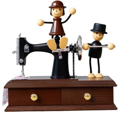 ULTECHNOVO Romantische Nähmaschinen Spieluhr Aus Resin Mit Retro Melodie Geschenk Für Freundin Dekorative Melodiebox Im Vintage Stil