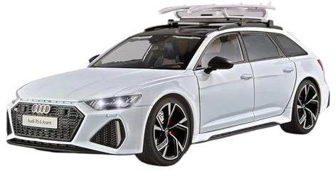 SCVWKAJA Massstabsgetreues Modell Auto 1:18 Für Audi RS6 Avant Sorgfältig Entworfene Statische Sammlung Automodell Legierung Fahrzeug Ornamente Die-cast Fahrzeug(White)