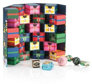 Venchi, Adventskalender 2025 Prestige mit 29 assortierten Pralinen, mit Piemont-Haselnüss, Limited Edition, 356 g, glutenfrei, ohne Farbstoffe und Konservierungsstoffe, Weihnachtsgeschenkidee