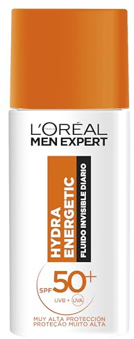 L'Oréal Paris Men Expert Hydra Energetic Unsichtbares Tagesfluid LSF 50+ Feuchtigkeitscreme mit Sonnenschutz