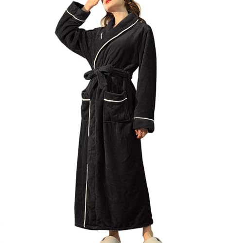 Accappatoio termico da donna in pile spesso, accappatoio termico in flanella, vestaglia personalizzata in pile, vestaglia in spugna, vestaglia in peluche, abbigliamento casual