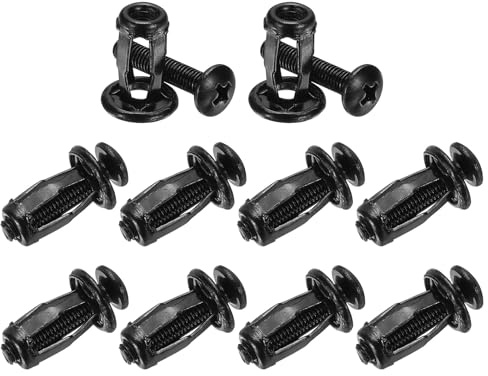 M METERXITY 10-Pack M5 x 18 Cheville Pour Porte Creuse, Ecrous Pétales Vis D'Expansion Pour Mur Creux/Bardage Aluminium/Tubes Acier/Plaques Fer/Panneaux Plastiques[Noir]