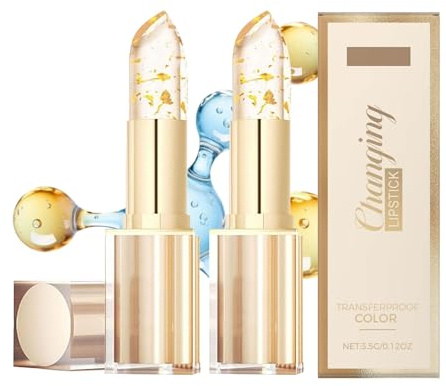 Temperaturänderung Lippenstift 24 Stunden Halt, PH Reactive Hydrating Lip Balm, Wasserdichtes Langanhaltender, Lang anhaltende Feuchtigkeitsversorgung und Pflege für die Lippen (2, 3.5 g)
