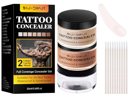Tattoo Concealer für Körper, Wasserdichtes Abdeck-Make-up mit hoher Deckkraft, Lang anhaltender Body Concealer für Narben, Pigmentflecken & Hautunregelmäßigkeiten