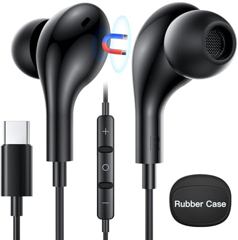 suohong Kopfhörer mit Kabel für iPhone 17 Air/16e, [𝐀𝐩𝐩𝐥𝐞 MFi-Zertifiziert] Kopfhörer USB C In Ear, Magnetisch, Mikrofon Kabelkopfhörer für iPhone Air/17 Pro Max/16/15/Samsung S25/S24/iPad Pro