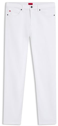 HUGO Herren 708 Slim-Fit Jeans aus weißem Stretch-Denim Weiß 31/32