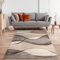 TT Home Teppich Modern Wohnzimmer Webteppich Modern Style Wellen Meliert Grau Beige Creme, Größe:120x170 cm