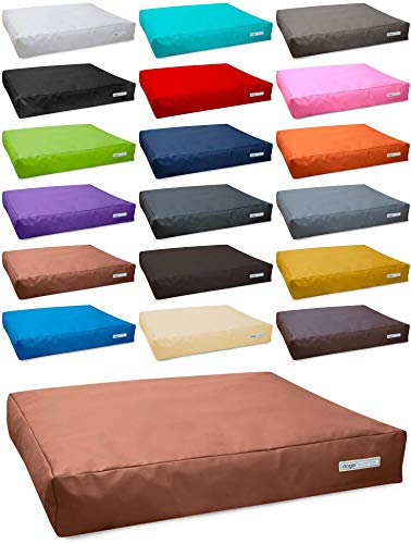 dogsfavorite Hundebett Big Pad aus Kunstleder Hundekissen Hundesofa Hundebetten 100 x 80 cm L Cognac