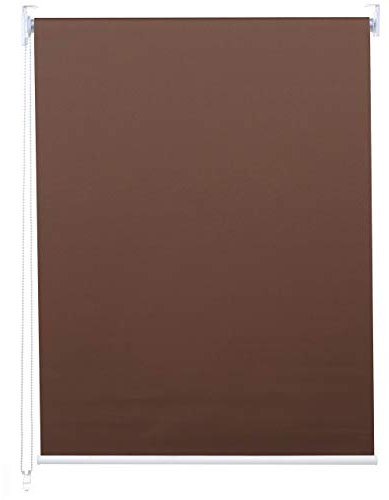 Rollo HWC-D52, Fensterrollo Seitenzugrollo Jalousie, 120x160cm Sonnenschutz Verdunkelung Blickdicht - braun