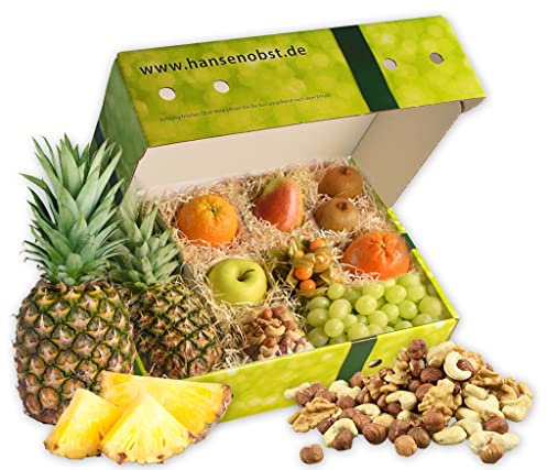Hansen Obst - Geschenkbox - fruchtige Obst-Box - “Balance-Snack” - Präsentkorb - Obst-Geschenkset - gefüllte Obstkiste - Obstbox mit frischem Obst