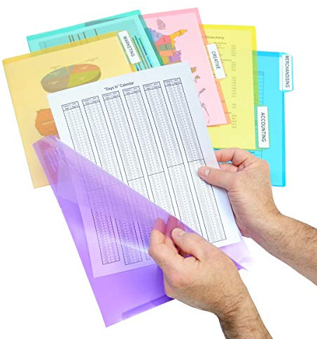 Ultimate Office Poly Color File Folders Letter Size, 3rd-Cut Tabs Set of 18