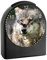CreaDesign, WU-50-1118, Wolf, analog Kinderwecker schwarz, Funkwecker ohne Ticken, mit Licht, personalisiert mit Namen, 9,6 x 5,5 x 11,9 cm, 104 g