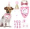 BANMODER Hunde-Geburtstags-Halstuch mit niedlichem Hunde-Hut, Partyzubehör für Mädchen und Jungen, Rosa