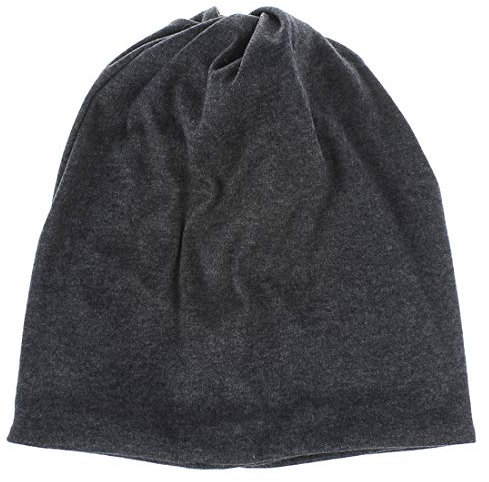 Yixda Slouch Beanie Mütze Messy High Bun Pferdeschwanz Jersey Wintermütze (Dunkelgrau)