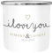SpecialMe® Emaille-Tasse I love you Becher Emaille mit eigenem Namen und Datum personalisierte Geschenke Liebesgeschenke weiß-metall unisize