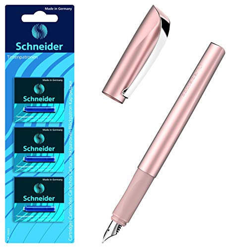 Schneider Ceod Shiny Füller (Rechts- und Linkshänder, M-Feder (Powder pink + 18 Patronen)