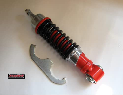 AMMORTIZZATORE ANTERIORE CARBONE REGOLABILE NERO ROSSO VESPA 50 SPECIAL R L N PKS ET3 125 PRIMAVERA MADE IN ITALY RINFORZATO
