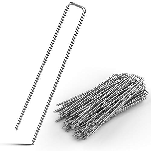 Gardebruk Piquets de Fixation - Lot au Choix 50/100/150/200 - Acier Ø2,7mm Tête Plate - Sardine Piquet Terre Tente Jardin