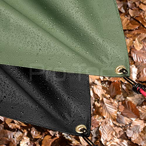 Pro-Tec Garden Products Lona Impermeable de PVC 600 g/m², Funda Toldo Impermeable, Cubierta Gruesa para Camión, Color Negro, 8 pies x 10 pies (2,4 m x 3 m)