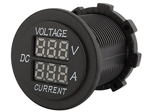 Voltmetro digitale a LED, DC 12-24V Doppio voltmetro digitale a LED Amperometro Amp Volt Meter Guage Car Motorcycle