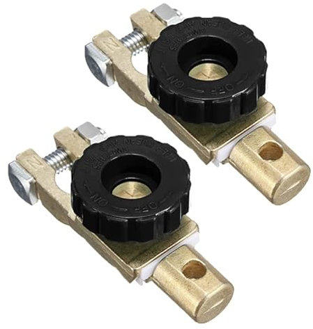 Spurtar 2 Unids Top Post Desconectador de Bateria Coche 12V-24V Interruptor Terminal de Batería Interruptor de Desconexión Rápida para Coche Camión Motor Negro