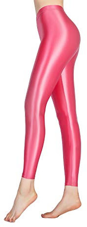 LEOHEX Collants opaques en satin brillant pour yoga, sport, fitness, japonais, taille haute, chèvrefeuille, L